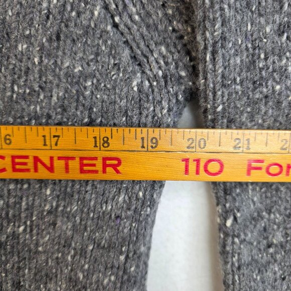 Talbots Made In Italy Womens Medium Zip Front Gray Wool Blend Grandpa Sweater - Picture 6 of 7